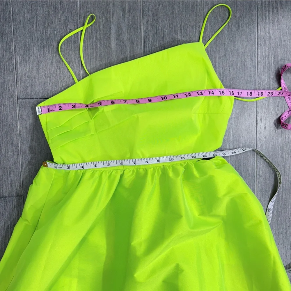 NWT J Crew Collection Limited Edition Taffeta Side Cutout Midi Dress Citrus 8 - Picture 15 of 16